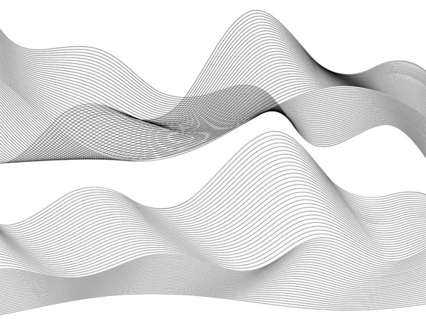 Renkli çizgilerin dalgası. Beyaz arka planda soyut dalgalı çizgiler izole edilmiş. Yaratıcı çizgi sanatı. Vektör illüstrasyon EPS 10. Karıştırma Aracı kullanılarak dizayn ögeleri oluşturuldu. Eğik düz bant