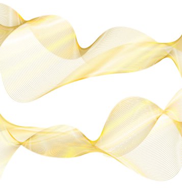 Tasarım elemanları. Parlak çizgilerin dalgası. Beyaz arka planda soyut parlak dalgalı çizgiler izole edildi. Yaratıcı çizgi sanatı. Düğün davetiyesi için vektör illüstrasyon EPS 10 sanat deco biçimi