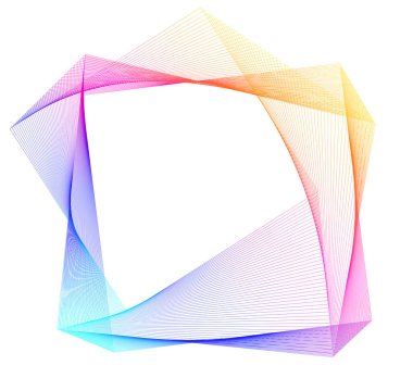 Tasarım elemanları. Bir sürü mor çizgi çemberi dalgası. Beyaz arka planda soyut dalgalı çizgiler izole edildi. Vektör illüstrasyon EPS 10. Harmanlama Aracı kullanılarak oluşturulan çizgilerle renkli dalgalar