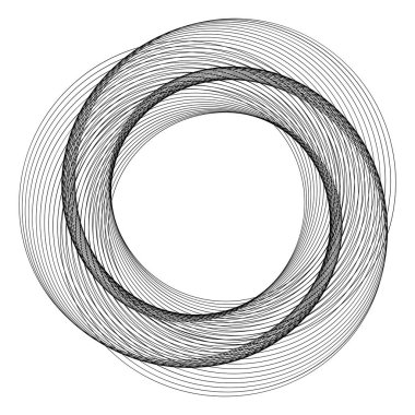 Tasarım elemanları. Bir sürü mor çizgi çemberi dalgası. Beyaz arka planda soyut dalgalı çizgiler izole edildi. Vektör illüstrasyon EPS 10. Harmanlama Aracı kullanılarak oluşturulan çizgilerle renkli dalgalar