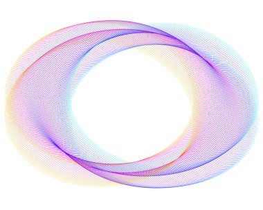 Tasarım elemanları. Bir sürü mor çizgi çemberi dalgası. Beyaz arka planda soyut dalgalı çizgiler izole edildi. Vektör illüstrasyon EPS 10. Harmanlama Aracı kullanılarak oluşturulan çizgilerle renkli dalgalar