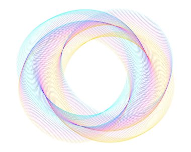 Tasarım elemanları. Bir sürü mor çizgi çemberi dalgası. Beyaz arka planda soyut dalgalı çizgiler izole edildi. Vektör illüstrasyon EPS 10. Harmanlama Aracı kullanılarak oluşturulan çizgilerle renkli dalgalar