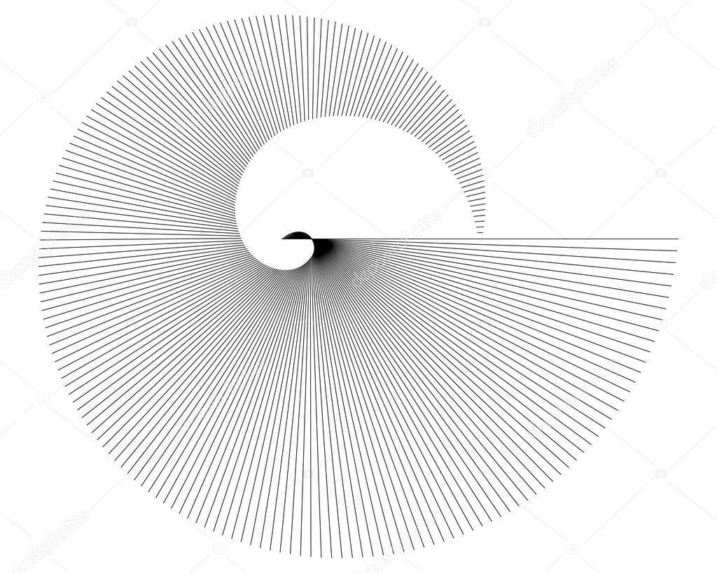 Abstract spiral rainbow design element on white background of twist lines. Vector Illustration eps 10 Golden ratio traditional proportions vector icon Fibonacci spiral. for elegant business card