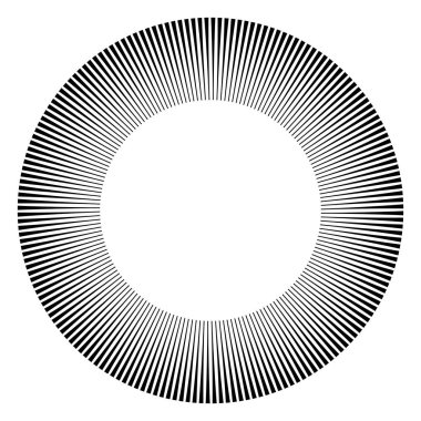 Reklam broşürü tasarım elemanları. Beyaz arka plan ve merkezden gelen zarif güneş çizgileri. Şablon broşürü, tasarım broşürü, haber bültenleri, afişler için vektör illüstrasyonu EPS 10