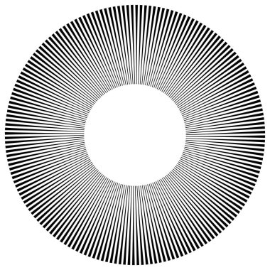 Reklam broşürü tasarım elemanları. Beyaz arka plan ve merkezden gelen zarif güneş çizgileri. Şablon broşürü, tasarım broşürü, haber bültenleri, afişler için vektör illüstrasyonu EPS 10