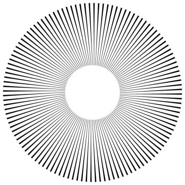 Reklam broşürü tasarım elemanları. Beyaz arka plan ve merkezden gelen zarif güneş çizgileri. Şablon broşürü, tasarım broşürü, haber bültenleri, afişler için vektör illüstrasyonu EPS 10