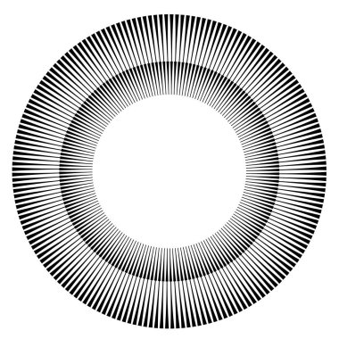Reklam broşürü tasarım elemanları. Beyaz arka plan ve merkezden gelen zarif güneş çizgileri. Şablon broşürü, tasarım broşürü, haber bültenleri, afişler için vektör illüstrasyonu EPS 10