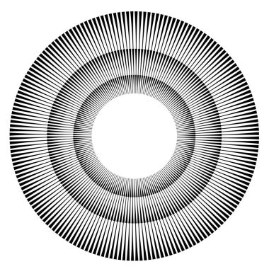 Reklam broşürü tasarım elemanları. Beyaz arka plan ve merkezden gelen zarif güneş çizgileri. Şablon broşürü, tasarım broşürü, haber bültenleri, afişler için vektör illüstrasyonu EPS 10