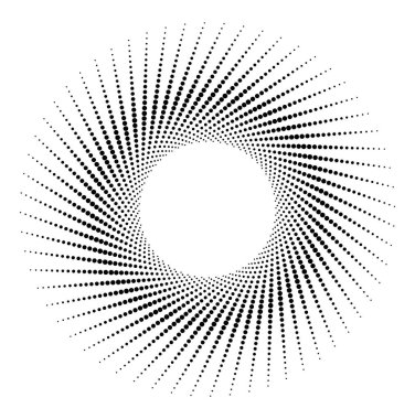 Tasarım ögeleri sembolü Düzenlenebilir simge Yarım Tonlu altıgen nokta deseni beyaz arkaplanda. Vektör illüstrasyonunda siyah rastgele noktalar var. Yarım ton daire dokusu kullanarak kenarlık simgesini yuvarla