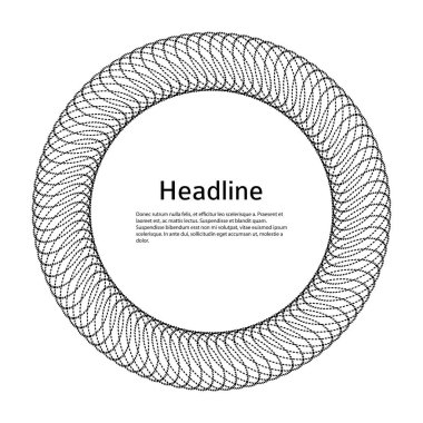 Tasarım elemanları. Halka daire zarif çerçeve kenarı. Beyaz arkaplandaki soyut dairesel logo elemanı 0 harfi izole edildi. Yaratıcı sanat. Yeni ürün tanıtımı için vektör illüstrasyon EPS 10 dijital