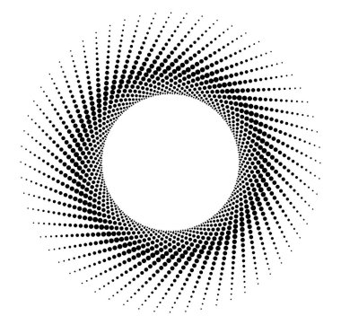 Tasarım ögeleri sembolü Düzenlenebilir simge Yarım Tonlu altıgen nokta deseni beyaz arkaplanda. Vektör illüstrasyonunda siyah rastgele noktalar var. Yarım ton daire dokusu kullanarak kenarlık simgesini yuvarla
