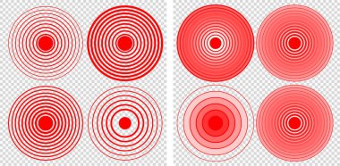 Tasarım elemanı. İzole edilmiş ikon vektör kırmızı halka hedefi. Çember sembolü. Başarılı bir atış. Sunum için EPS10 vektör illüstrasyonu, Dart hedef hedefi için Beyaz zemin üzerinde Concentric Dlat & Trendy logosu
