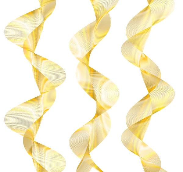デザイン要素 多くのきらびやかな線の波 白い背景に波状の縞が孤立している 創造的なラインアート ベクトルイラストEps 10結婚式の招待状のアートデコスタイル 豪華なテンプレート — ストックベクタ