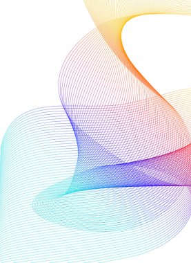 Tasarım elemanları. Bir sürü mor çizgi çemberi dalgası. Beyaz arka planda soyut dalgalı çizgiler izole edildi. Vektör illüstrasyon EPS 10. Harmanlama Aracı kullanılarak oluşturulan çizgilerle renkli dalgalar