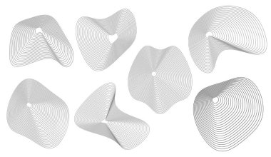 Tasarım elemanları. Parlak çizgilerin dalgası. Beyaz arka planda soyut dalgalı çizgiler izole edildi. Yaratıcı çizgi sanatı. Vektör illüstrasyon EPS 10 sanat deco tarzı düğün davetiyesi, lüks şablon