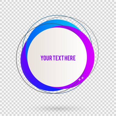 Boş şablon, beyaz arkaplan ve çizgi çember halkalı bulanık gradyan etiketi. Vektör illüstrasyon EPS 10. Yeni ürün bültenleri ve web afişleri için modern tasarım düzenlenebilir başlık sayfası