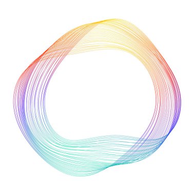 Tasarım elemanları. Halka daire zarif çerçeve kenarı. Beyaz arka plandaki soyut dairesel logo elemanı izole edildi. Yaratıcı sanat. Yeni ürün tanıtımı için vektör illüstrasyon EPS 10 dijital