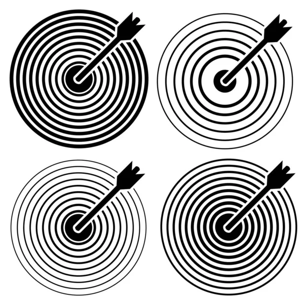 Design Element Isolerad Ikon Vektor Röd Ring Target Cirkelsymbol Lyckad — Stock vektor