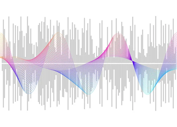 Grå Equalizer Isolerad Vit Bakgrund Vektorillustration Pulsmusikspelare Ljudvågslogotyp Vektor Designelement — Stock vektor