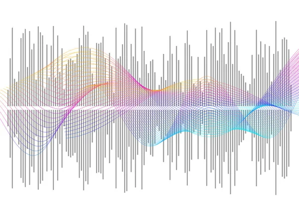 Equalizzatore Grigio Isolato Sfondo Bianco Illustrazione Vettoriale Riproduttore Musica Pulsata — Vettoriale Stock