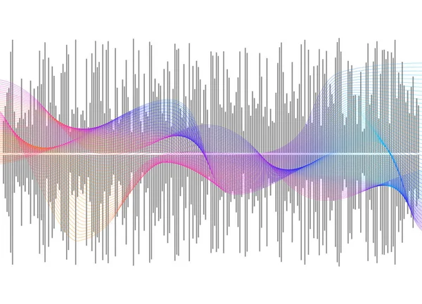 Gri Ekolayzır Beyaz Arkaplanda Izole Edildi Vektör Çizimi Nabız Müzik — Stok Vektör