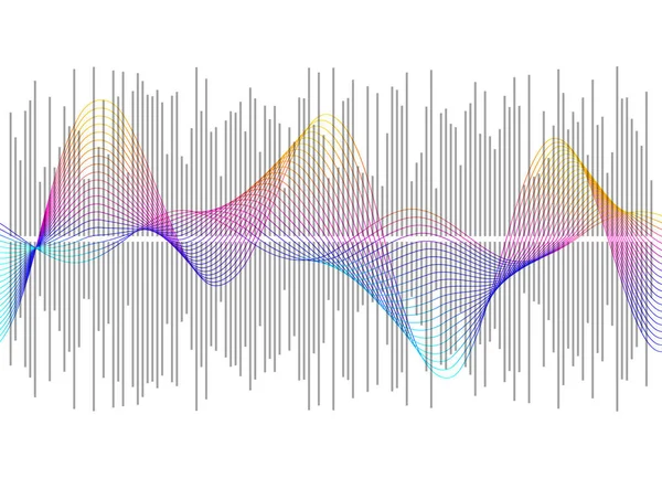 Gri Ekolayzır Beyaz Arkaplanda Izole Edildi Vektör Çizimi Nabız Müzik — Stok Vektör