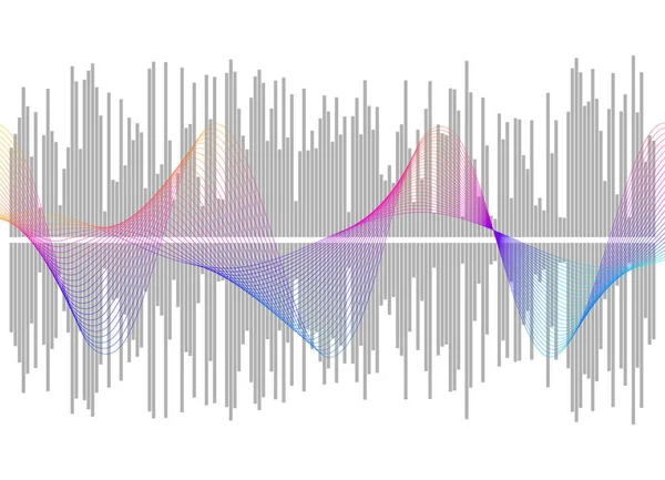 Gri Ekolayzır Beyaz Arkaplanda Izole Edildi Vektör Çizimi Nabız Müzik — Stok Vektör