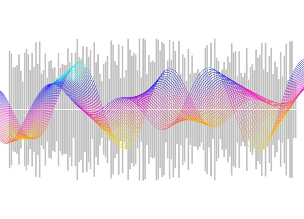 Grå Equalizer Isolerad Vit Bakgrund Vektorillustration Pulsmusikspelare Ljudvågslogotyp Vektor Designelement — Stock vektor