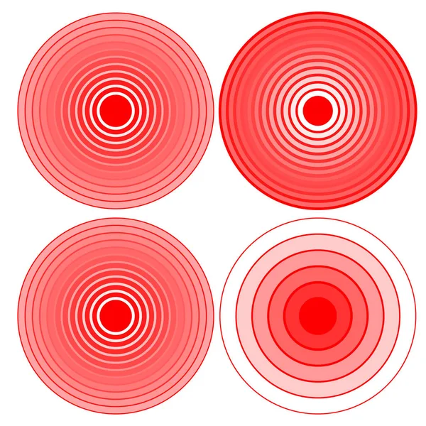 Design Element Isolerad Ikon Vektor Röd Ring Target Cirkelsymbol Lyckad — Stock vektor