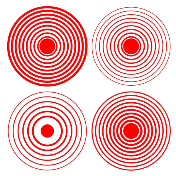 Στοιχείο Σχεδιασμού Απομονωμένο Εικονίδιο Διάνυσμα Κόκκινο Δαχτυλίδι Target Σύμβολο Κύκλου — Διανυσματικό Αρχείο