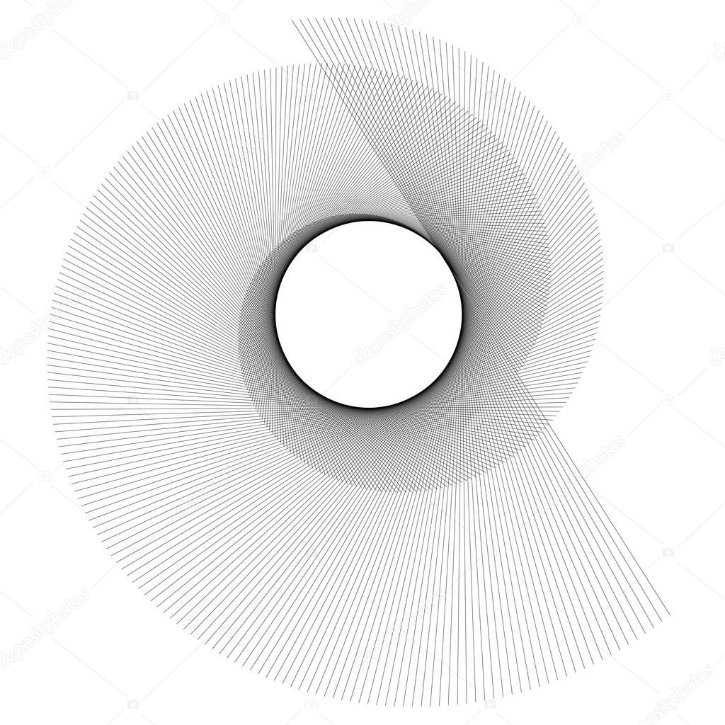 Abstract spiral black white design element on white background of twist lines. Vector Illustration eps 10 for elegant business card, print brochure, flyer, banners, cover book, label, fabric