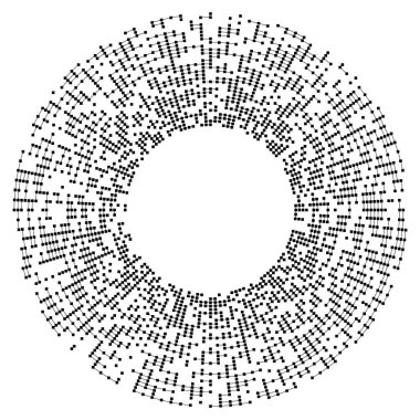 Tasarım ögeleri sembolü. Beyaz arkaplanda Düzenlenebilir Yarım Tonlu nokta çizgisi deseni. Vektör illüstrasyonu rastgele noktalı 10 kare ekliyor. Yarım ton çizgi dokusu kullanarak kenarlık simgesini yuvarla
