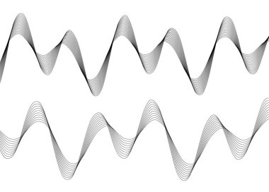Tasarım elemanları. Bir sürü çizgi dalgası. Beyaz arka planda soyut dalgalı çizgiler izole edildi. Yaratıcı çizgi sanatı. Vektör illüstrasyon EPS 10. Harmanlama Aracı kullanılarak oluşturulan çizgilerle renkli dalgalar
