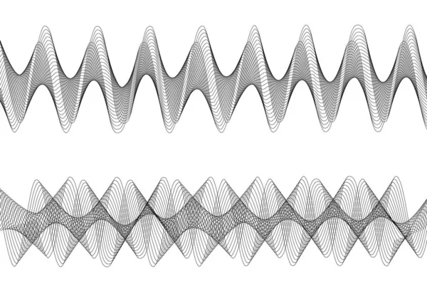 Eléments Design Vague Nombreuses Lignes Rayures Verticales Ondulées Abstraites Sur — Image vectorielle