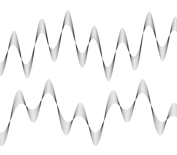 Elementi Design Onda Molte Linee Astratto Strisce Ondulate Verticali Sfondo — Vettoriale Stock