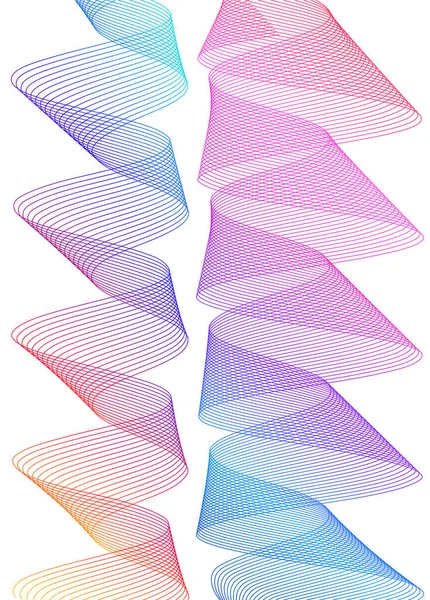 Elementos Diseño Ola Muchas Líneas Rayas Onduladas Verticales Abstractas Sobre — Vector de stock