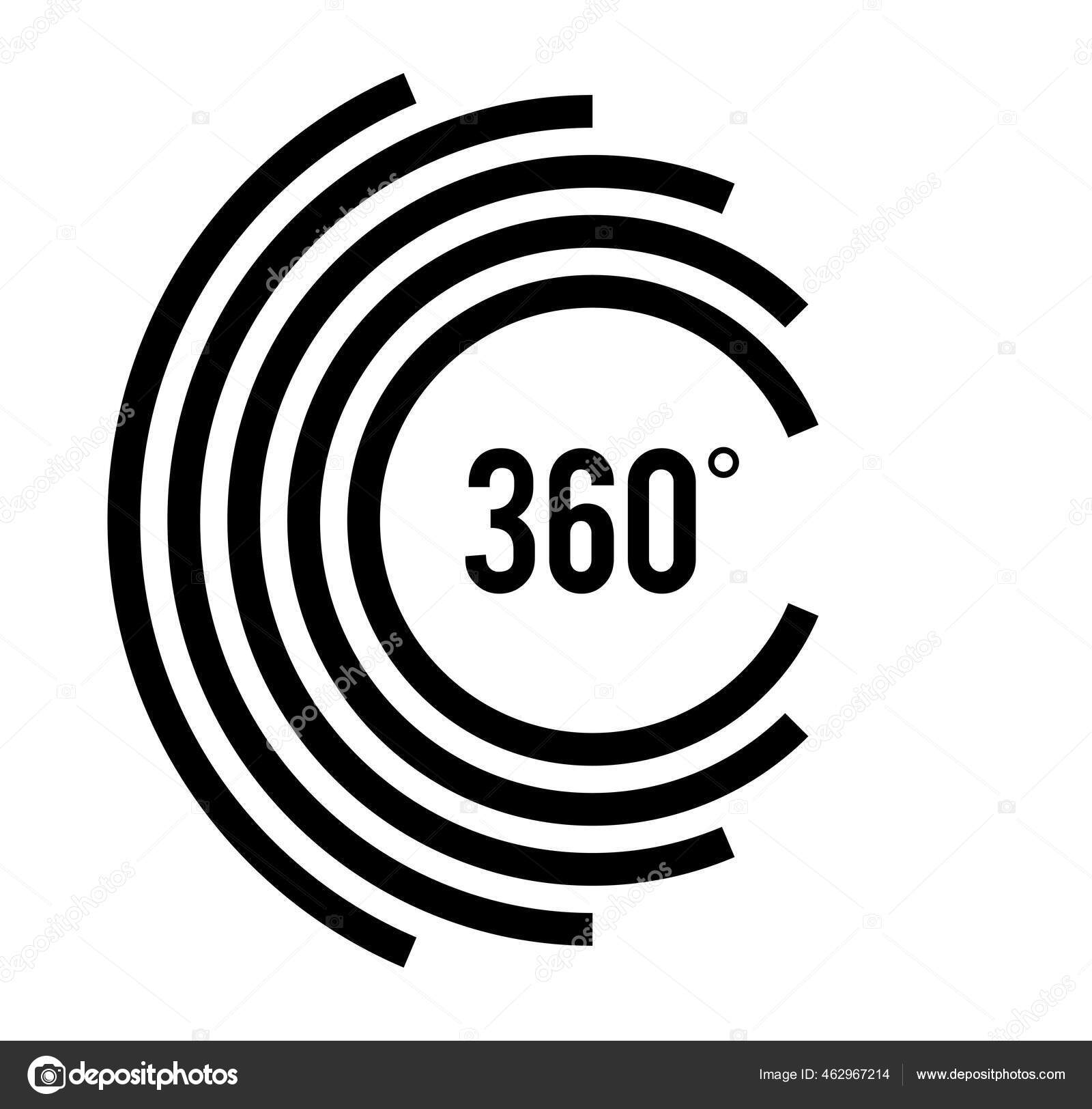 角度360度标志图标几何数学符号完全轮换设计元素弯曲了许多条纹白色背景上的圆形标识元素被隔离矢量图解eps 图库矢量图像 C Silvercircle