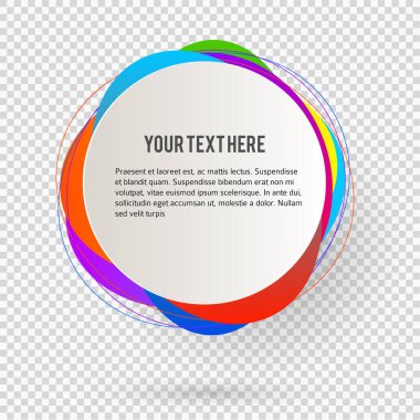 Boş şablon, beyaz arkaplan ve çizgi çember halkalı bulanık gradyan etiketi. Vektör illüstrasyon EPS 10. Yeni ürün bültenleri ve web afişleri için modern tasarım düzenlenebilir başlık sayfası