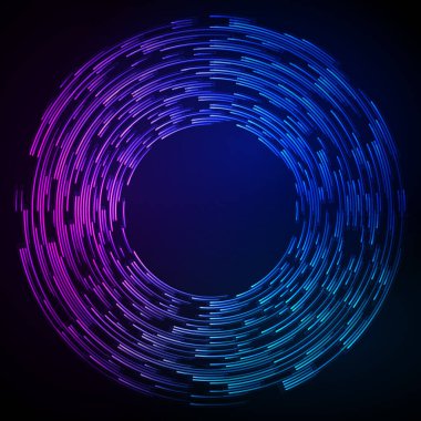 Dairesel tel örgülü ağ logosu. Vector Illustration EPS10 dijital arkaplan posterleri çember çizgileri etkisi. Yeni ürün tanıtımı, iş ve pazarlama için tasarım modeli, kapak sayfası düzeni