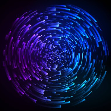 Dairesel tel örgülü ağ logosu. Vector Illustration EPS10 dijital arkaplan posterleri çember çizgileri etkisi. Yeni ürün tanıtımı, iş ve pazarlama için tasarım modeli, kapak sayfası düzeni