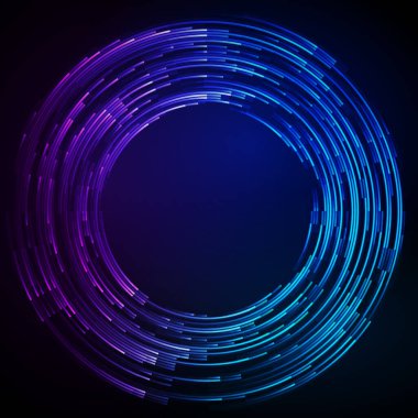 Dairesel tel örgülü ağ logosu. Vector Illustration EPS10 dijital arkaplan posterleri çember çizgileri etkisi. Yeni ürün tanıtımı, iş ve pazarlama için tasarım modeli, kapak sayfası düzeni