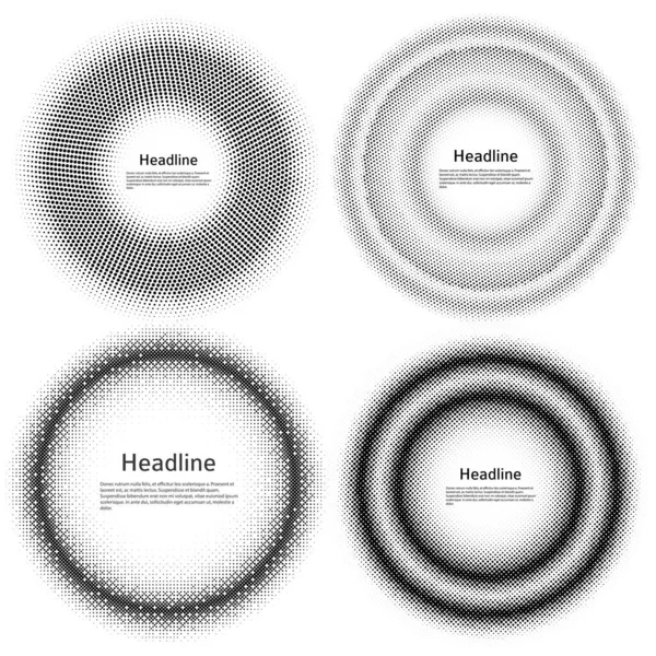 Gestaltungselemente Symbol Editierbares Symbol Halbtonkreise Halbtonpunktmuster Auf Weißem Hintergrund Vector — Stockvektor