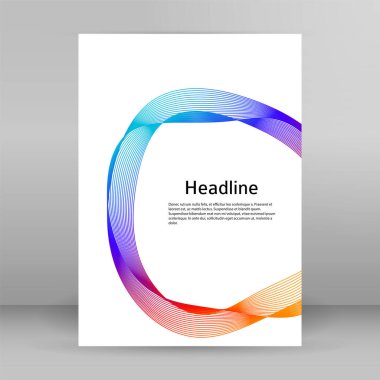 Tasarım elemanları. Bir sürü mor çizgi çemberi dalgası. Beyaz arka planda soyut dalgalı çizgiler izole edildi. Vektör illüstrasyon EPS 10. Harmanlama Aracı kullanılarak oluşturulan çizgilerle renkli dalgalar