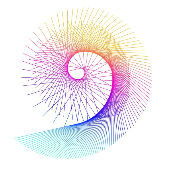 Abstraktes Spiralförmiges Gestaltungselement Auf Weißem Hintergrund Mit Verdrehten Linien Vector — Stockvektor