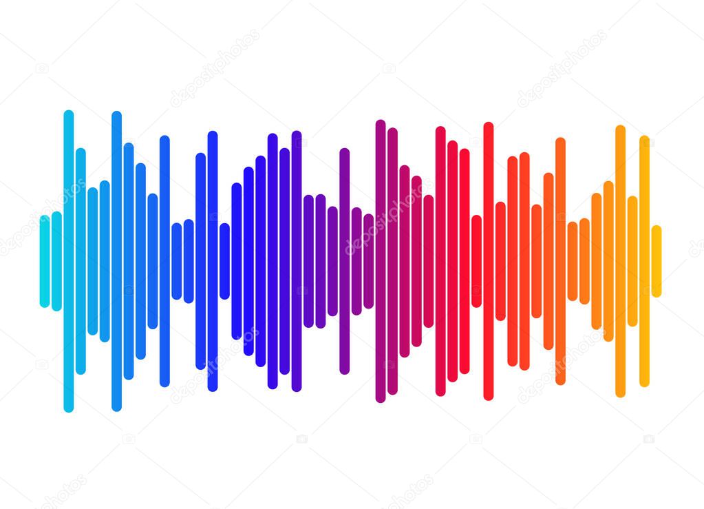 Gray equalizer isolated on white background. Vector illustration. Pulse music player. Audio wave logo. Vector design element Poster of the sound wave template visualization signal Illustration eps 10