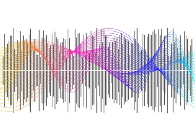 Gri ekolayzır beyaz arkaplanda izole edildi. Vektör çizimi. Nabız müzik çalar. Ses dalgası logosu. Vektör tasarım ögesi Ses dalgası şablonu görselleştirme sinyalinin posteriName
