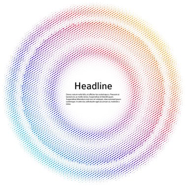 Tasarım ögeleri sembolü. Beyaz arkaplanda düzenlenebilir renk yarım ton çerçeve nokta çember deseni. Vektör illüstrasyonunda siyah rastgele noktalar var. Yarım ton çember noktalarını kullanarak kenarlık simgesini yuvarla textu