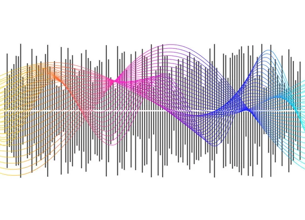 Gri Ekolayzır Beyaz Arkaplanda Izole Edildi Vektör Çizimi Nabız Müzik — Stok Vektör