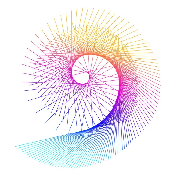 Абстрактно Спиральный Элемент Дизайна Радуги Белом Фоне Твистовых Линий Векторное — стоковый вектор