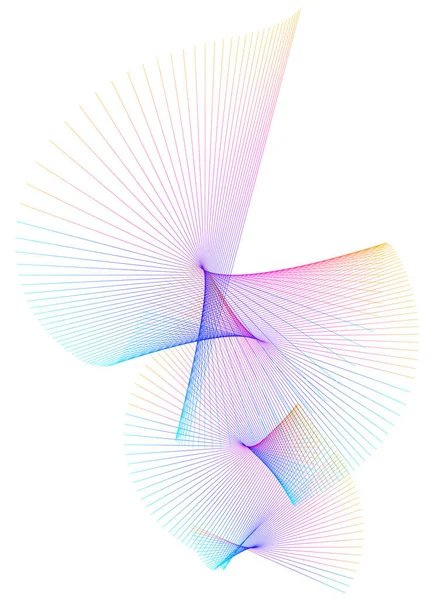 设计元素 许多紫色线的波状圆环 摘要白色背景上的垂直波纹被隔离 矢量说明Eps 使用混合工具创建具有线条的彩色波纹 — 图库矢量图片